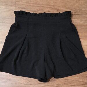 High-Waist Black Shorts